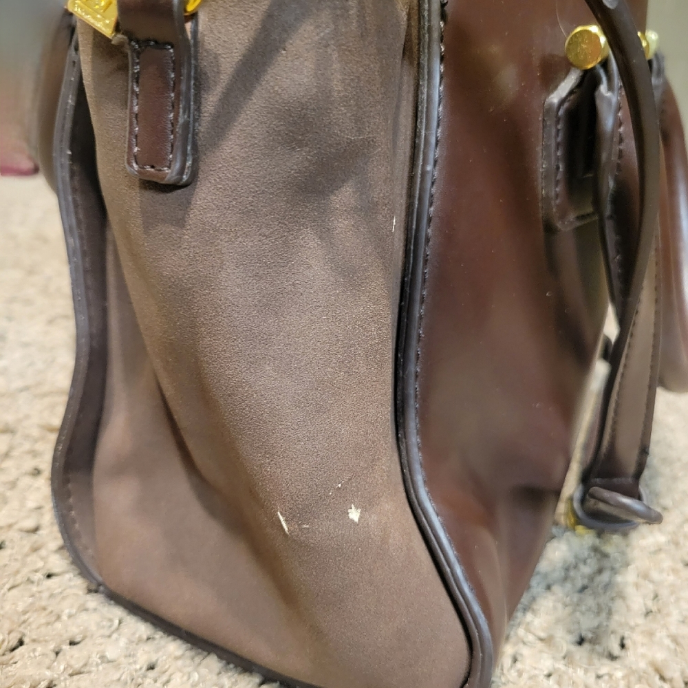 ADRIENNE VITTADINI SHOULDER PURSE BROWN LEATHER - Picture 8 of 14